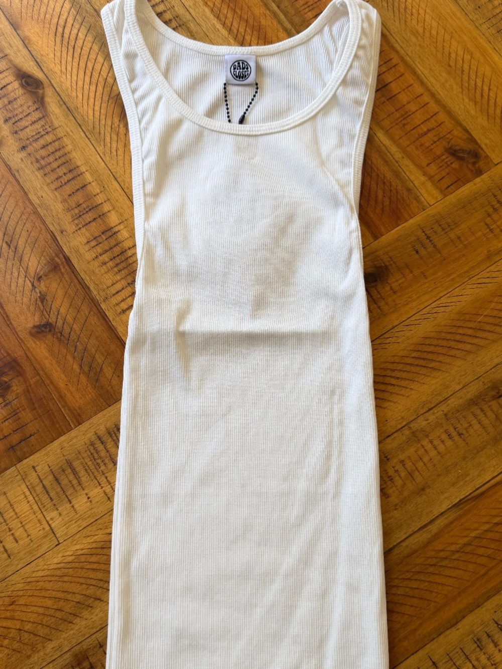Dad's Closet White Ribbed Tank Top